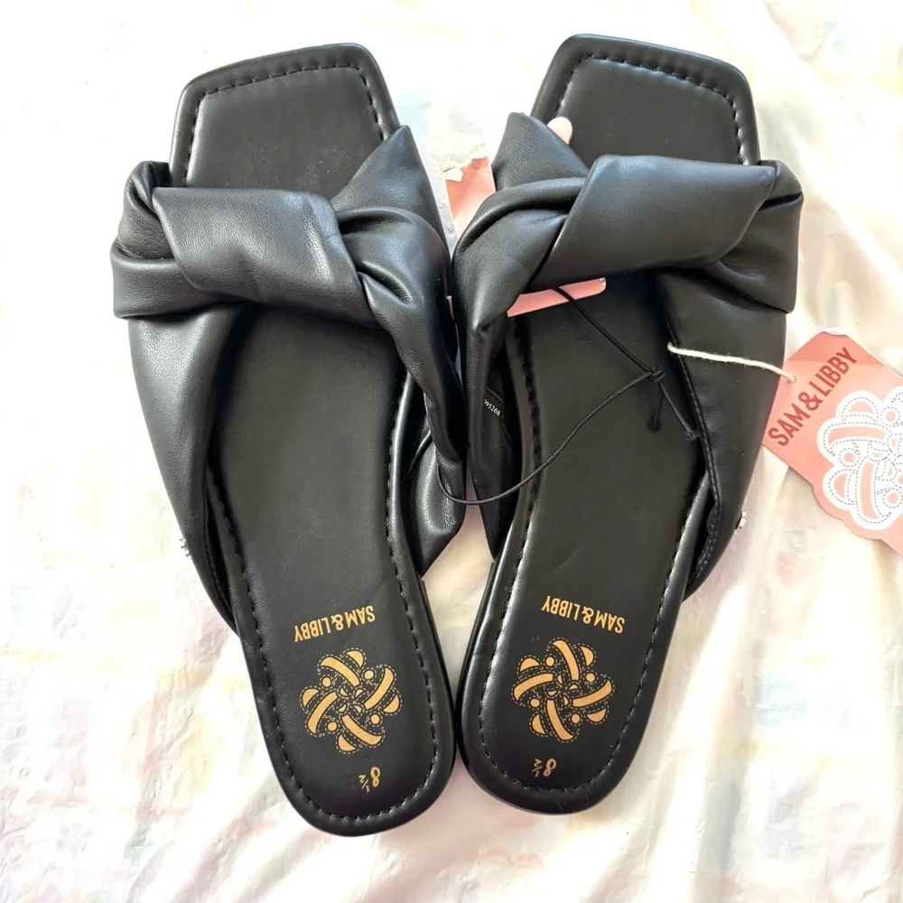 NWT Sam & Libby Black Sandals Slip On SZ 8.5 - Picture 1 of 11